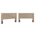 Modern Wingback Button Tufted Linen Upholstered Headboard with Padded Frame