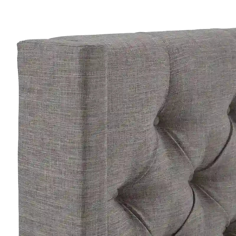 Modern Wingback Button Tufted Linen Upholstered Headboard with Padded Frame