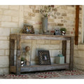 Rustic Reclaimed Wood Console Table with Open Lower Storage Shelf