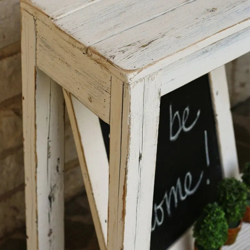Rustic Reclaimed Wood Console Table with Open Lower Storage Shelf