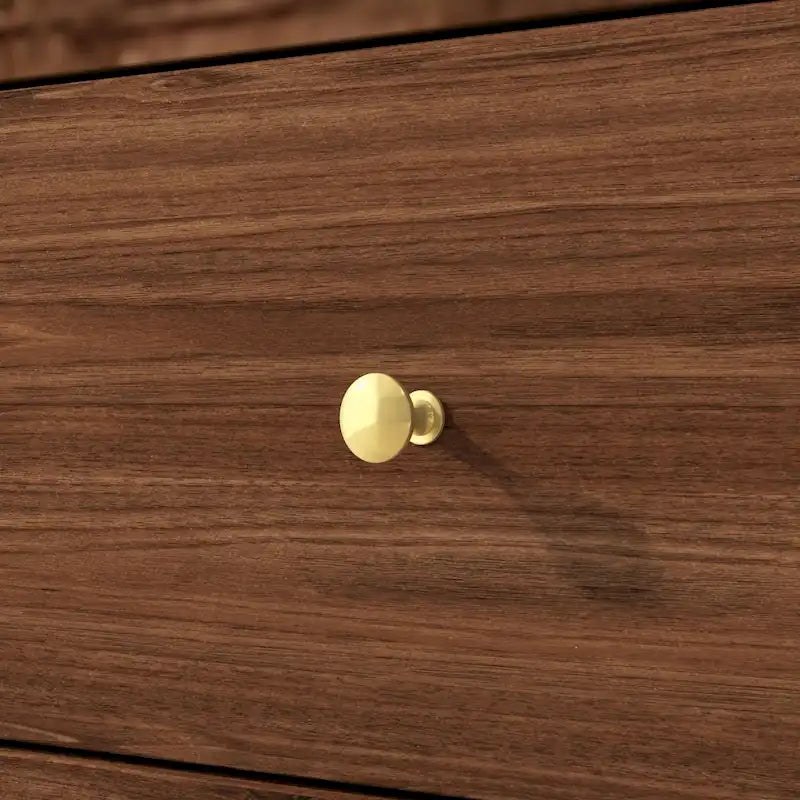 Modern Freestanding Two Door Wardrobe with Drawers and Gold Accents