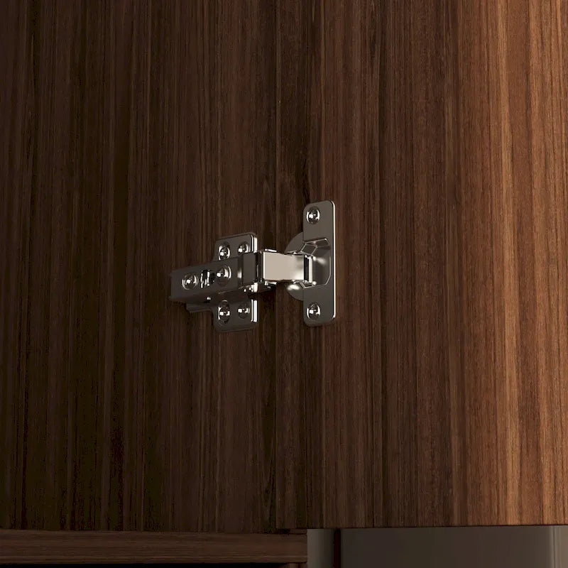 Modern Freestanding Two Door Wardrobe with Drawers and Gold Accents