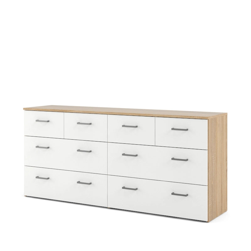 Porch & Den Space Oak Structure and White 8-drawer Double Dresser