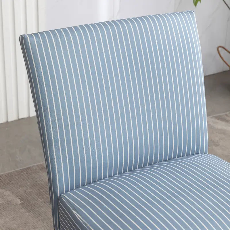 Vintage Patterned Upholstered Armless Slipper Accent Chair with Espresso Legs
