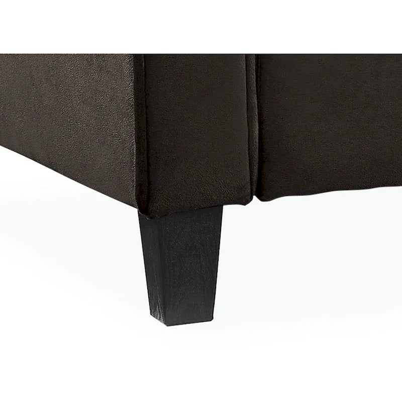 Canapé deux places moelleux en microfibre avec accoudoirs arrondis et assise rembourrée