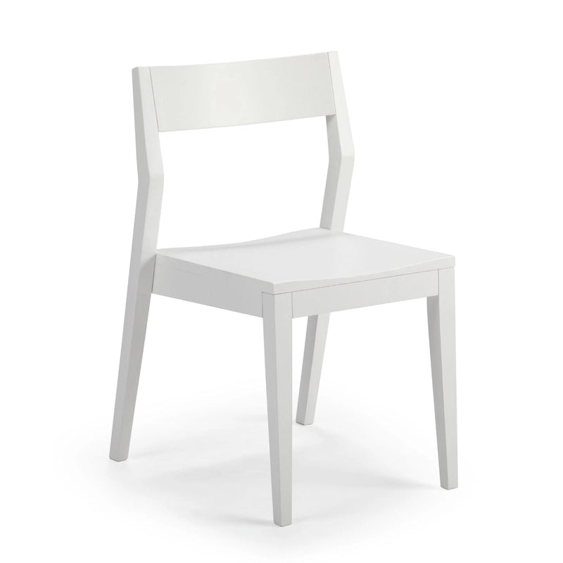 Modern Solid Pine Dining Chair with Contoured Seat and Backrest