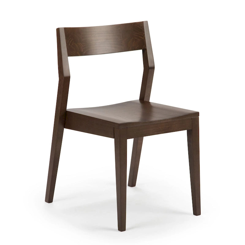 Modern Solid Pine Dining Chair with Contoured Seat and Backrest