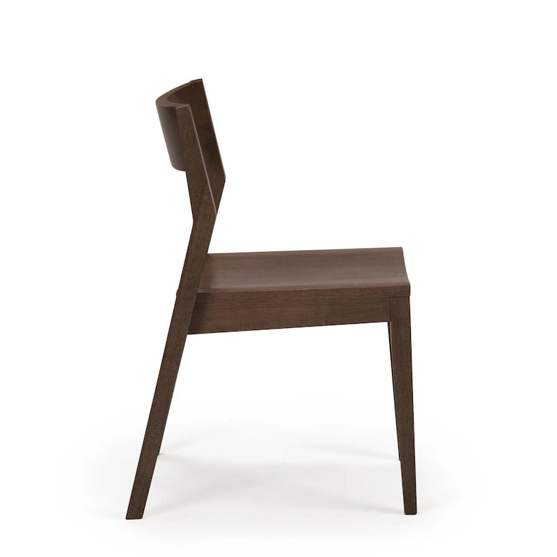Modern Solid Pine Dining Chair with Contoured Seat and Backrest