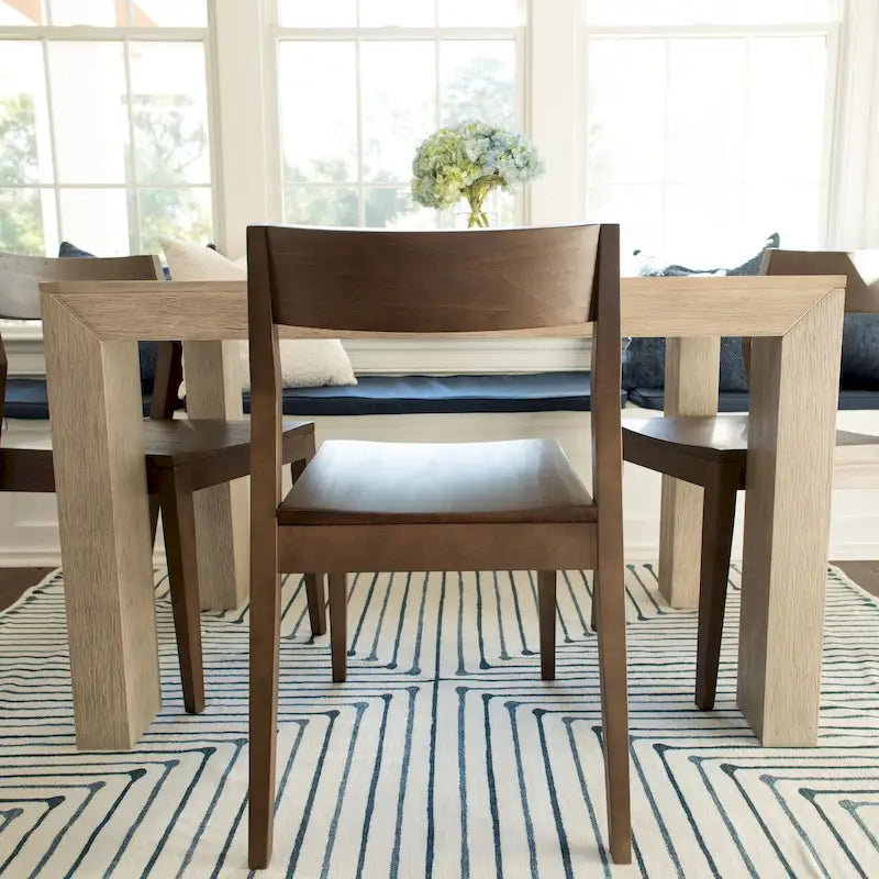 Modern Solid Pine Dining Chair with Contoured Seat and Backrest