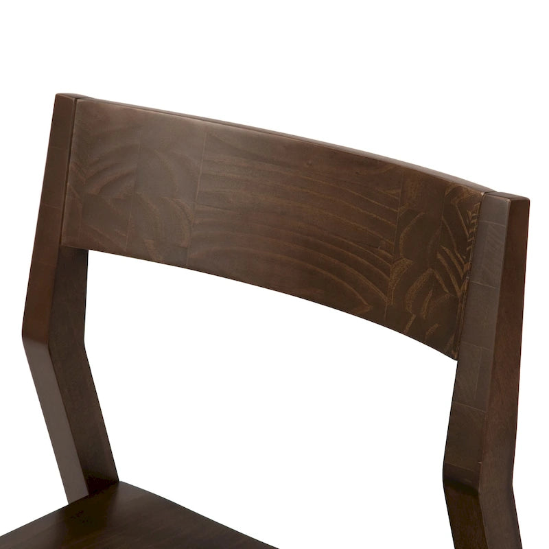 Modern Solid Pine Dining Chair with Contoured Seat and Backrest