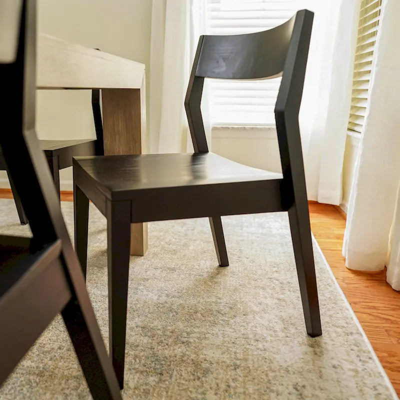 Modern Solid Pine Dining Chair with Contoured Seat and Backrest
