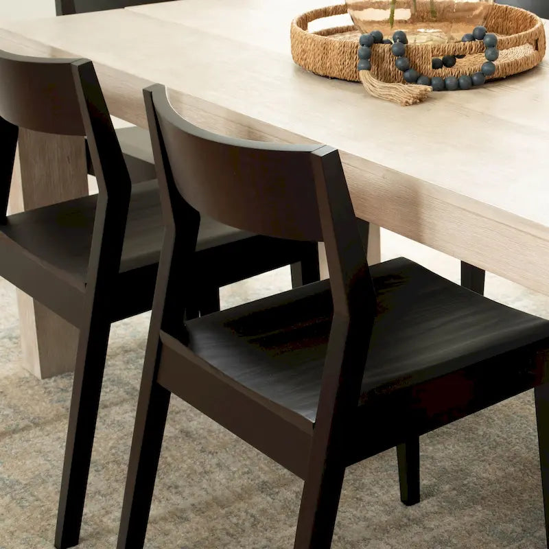 Modern Solid Pine Dining Chair with Contoured Seat and Backrest