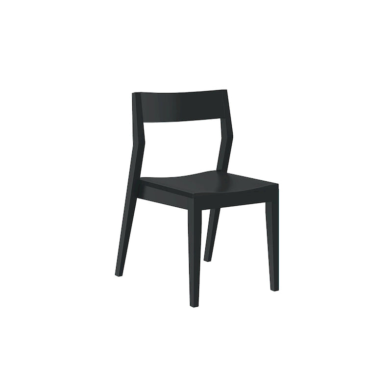 Modern Solid Pine Dining Chair with Contoured Seat and Backrest