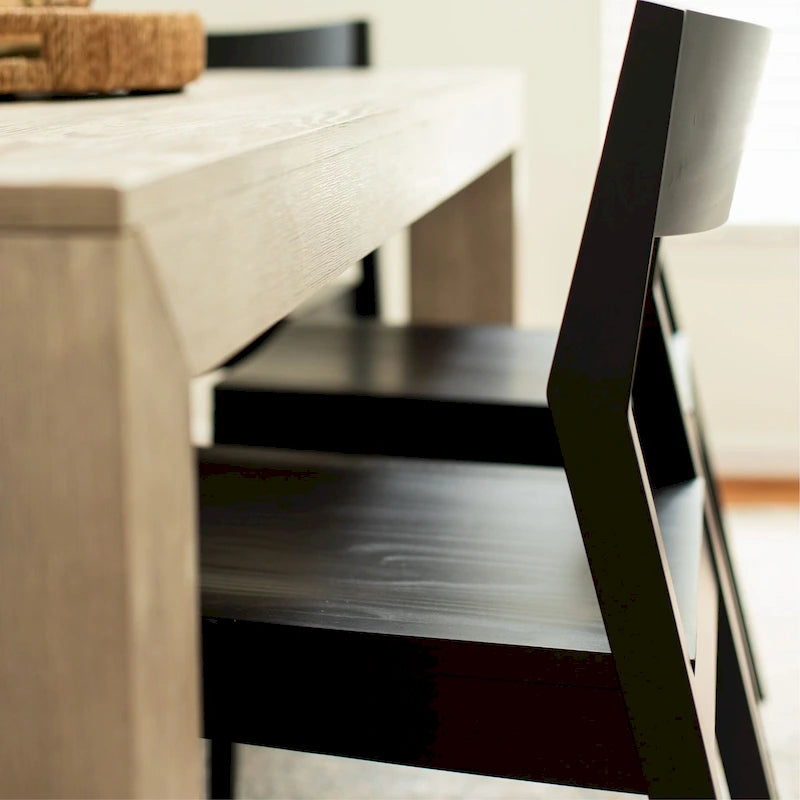 Modern Solid Pine Dining Chair with Contoured Seat and Backrest