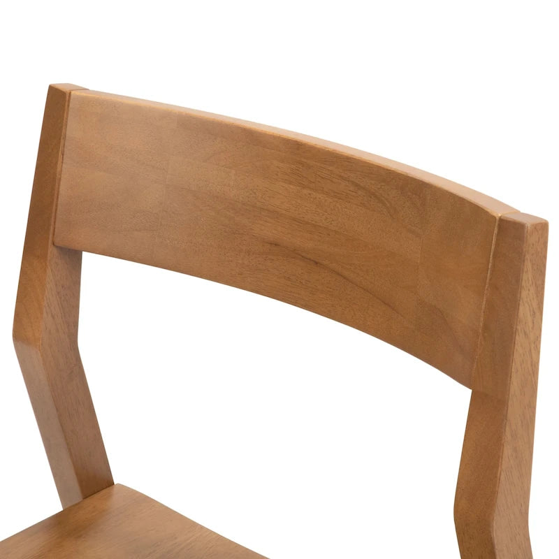 Modern Solid Pine Dining Chair with Contoured Seat and Backrest