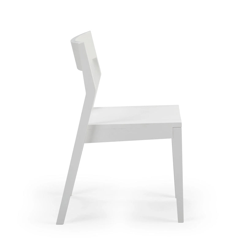 Modern Solid Pine Dining Chair with Contoured Seat and Backrest
