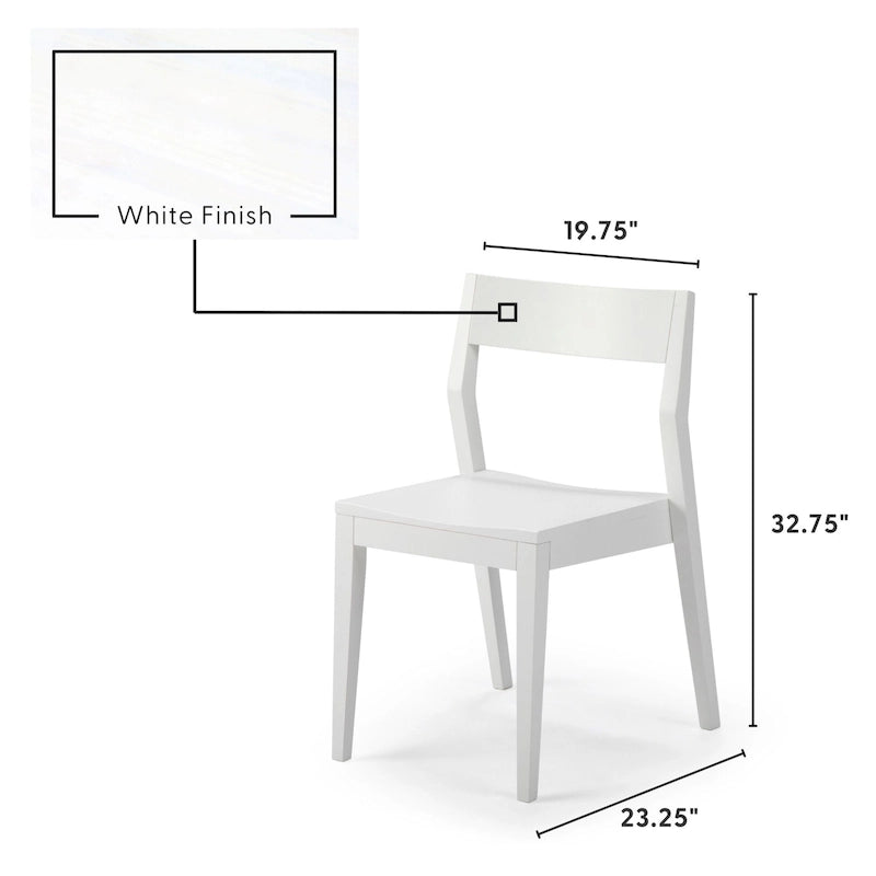 Modern Solid Pine Dining Chair with Contoured Seat and Backrest