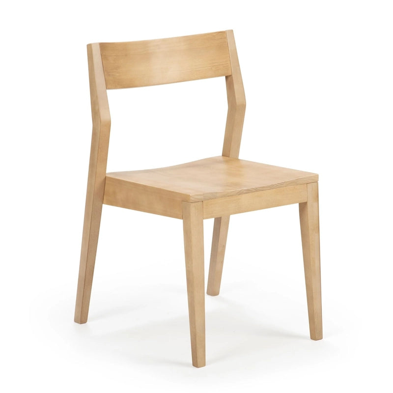 Modern Solid Pine Dining Chair with Contoured Seat and Backrest