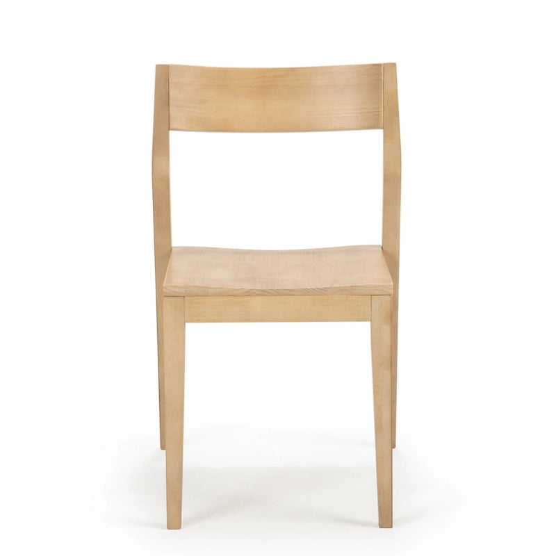 Modern Solid Pine Dining Chair with Contoured Seat and Backrest