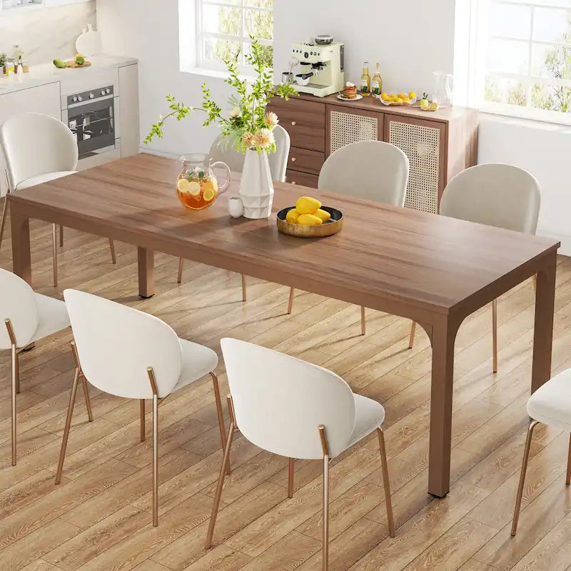 Modern Rectangular Dining Table with MDF Top and Metal Frame