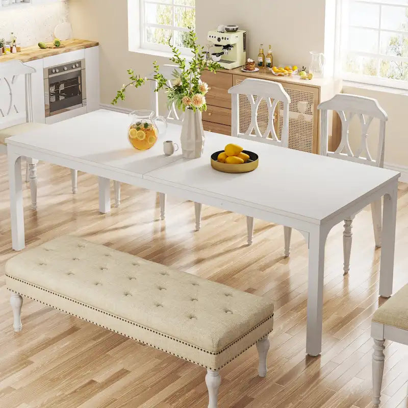Modern Rectangular Dining Table with MDF Top and Metal Frame