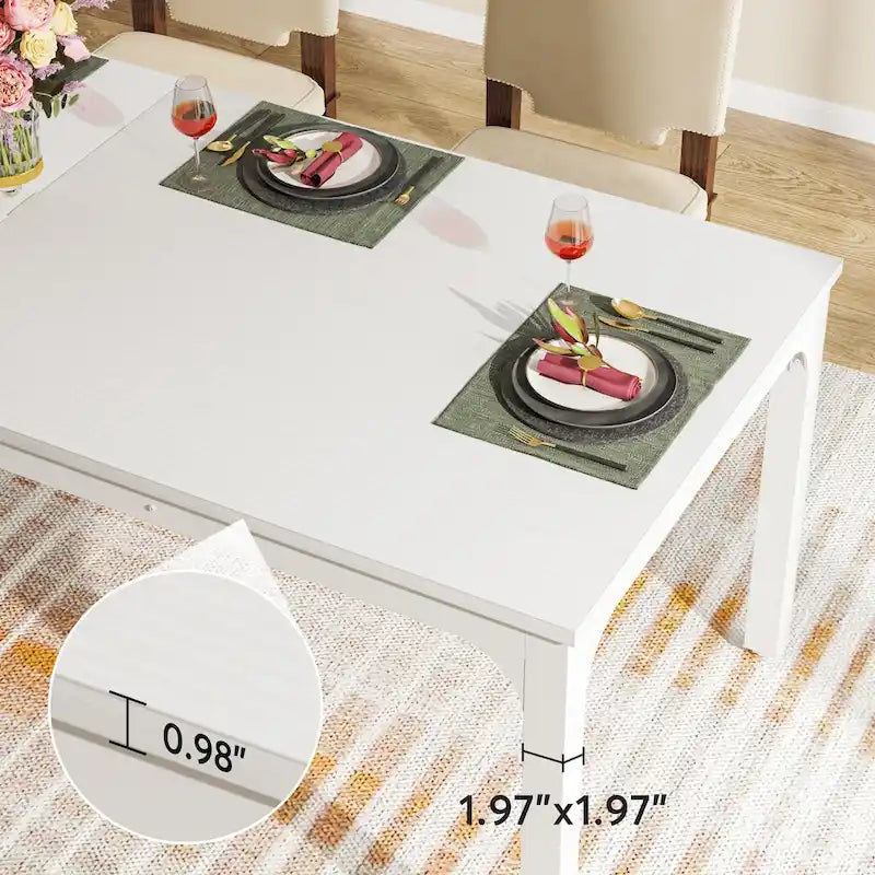 Modern Rectangular Dining Table with MDF Top and Metal Frame