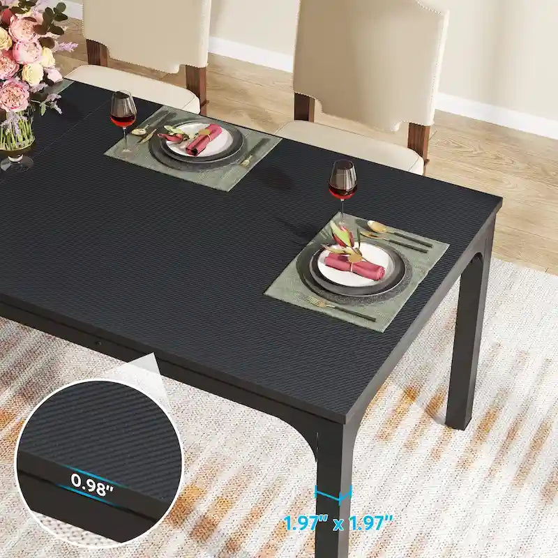 Modern Rectangular Dining Table with MDF Top and Metal Frame