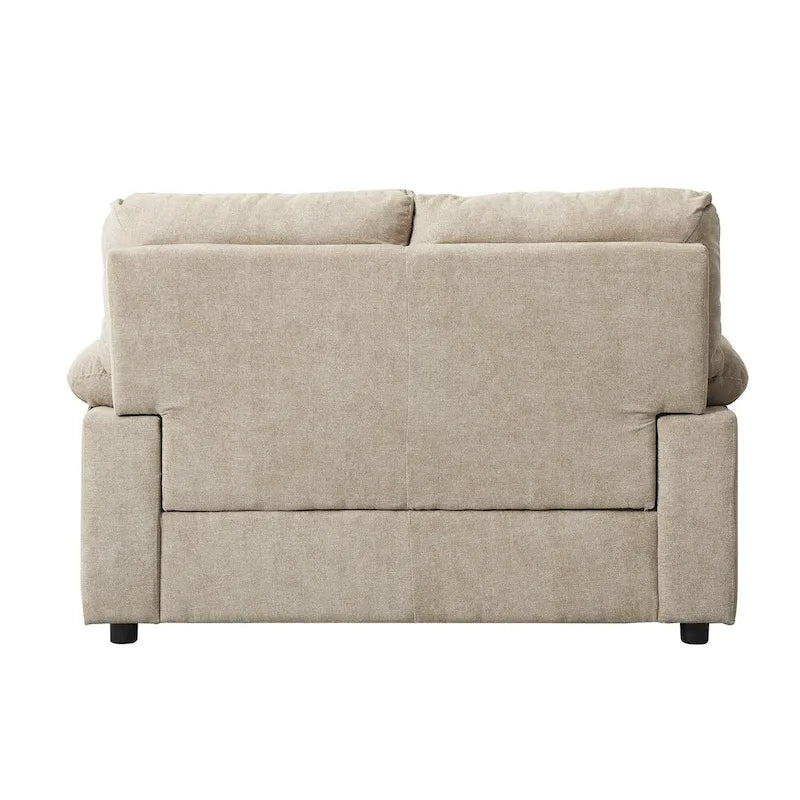 Compact Upholstered Loveseat with Tufted Cushions and Plush Pillowtop Arms