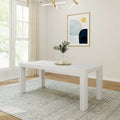 Modern Rectangular Solid Pine Wood Dining Table with Wirebrushed Finish
