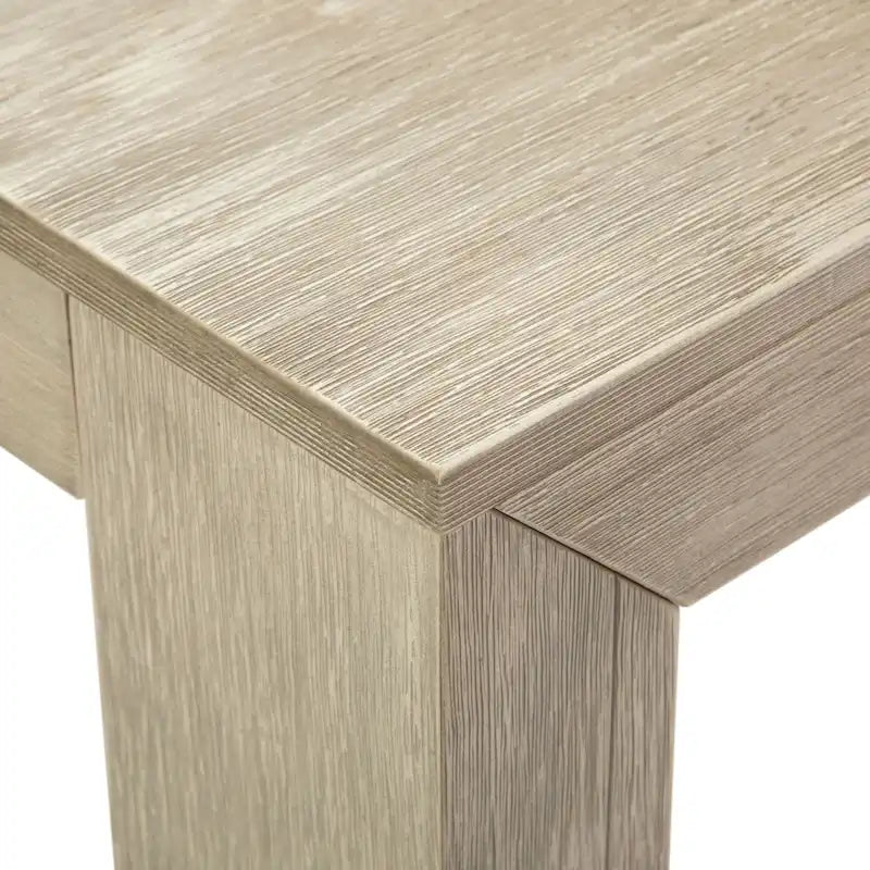 Modern Rectangular Solid Pine Wood Dining Table with Wirebrushed Finish