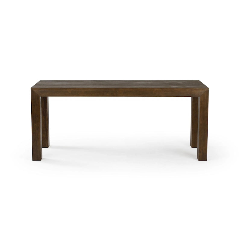 Modern Rectangular Solid Pine Wood Dining Table with Wirebrushed Finish