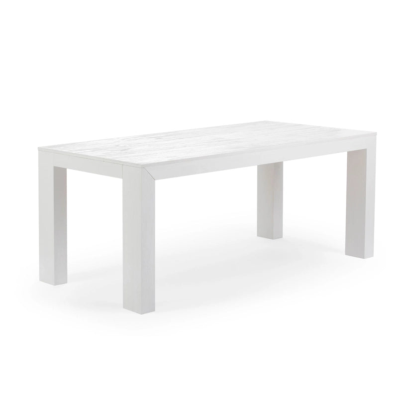 Modern Rectangular Solid Pine Wood Dining Table with Wirebrushed Finish