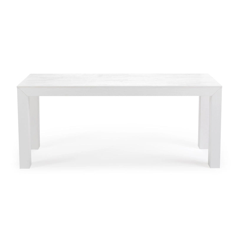 Modern Rectangular Solid Pine Wood Dining Table with Wirebrushed Finish