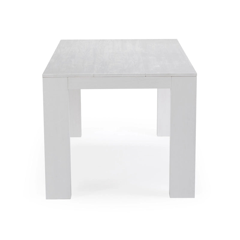 Modern Rectangular Solid Pine Wood Dining Table with Wirebrushed Finish