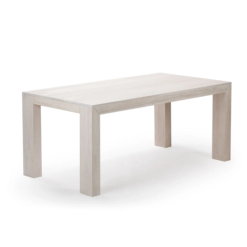 Modern Rectangular Solid Pine Wood Dining Table with Wirebrushed Finish