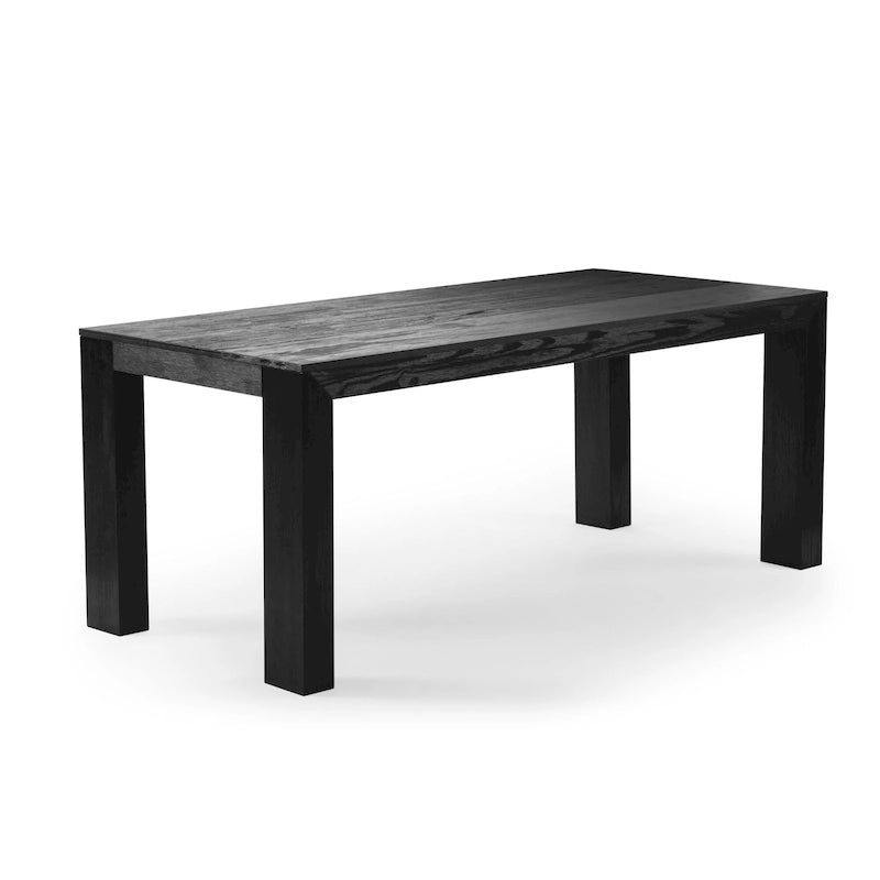 Modern Rectangular Solid Pine Wood Dining Table with Wirebrushed Finish