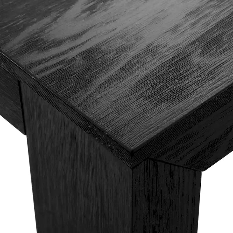 Modern Rectangular Solid Pine Wood Dining Table with Wirebrushed Finish