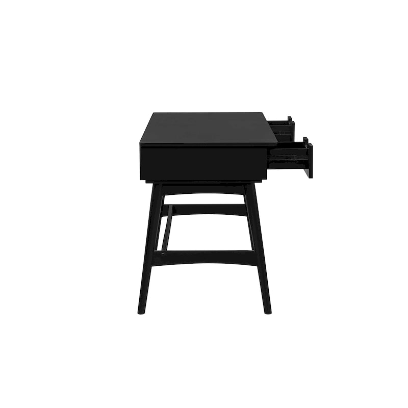 Mid-Century Rattan Drawer Writing Desk in Natural or Black Finish