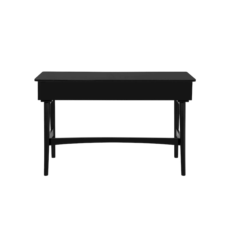Mid-Century Rattan Drawer Writing Desk in Natural or Black Finish