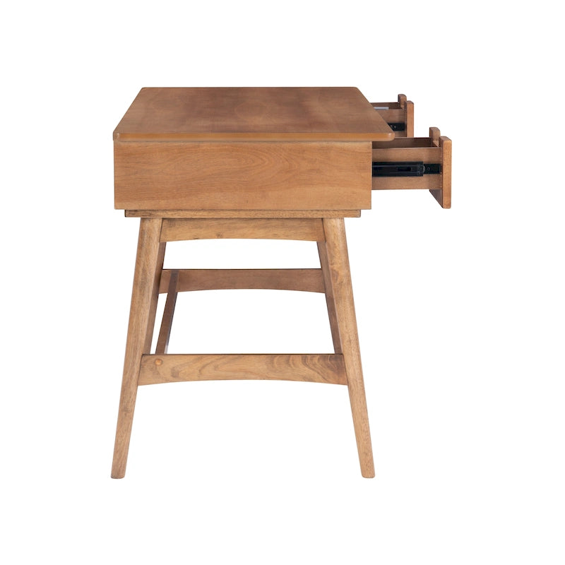 Mid-Century Rattan Drawer Writing Desk in Natural or Black Finish