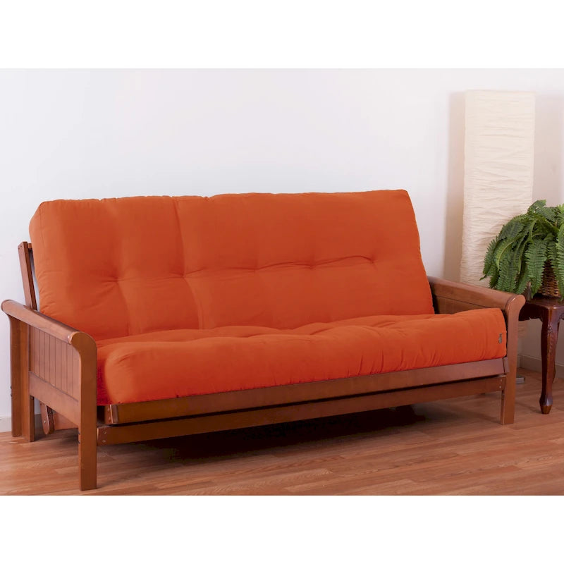Tufted Twill Futon Mattress with Medium Firm Cotton Foam Support