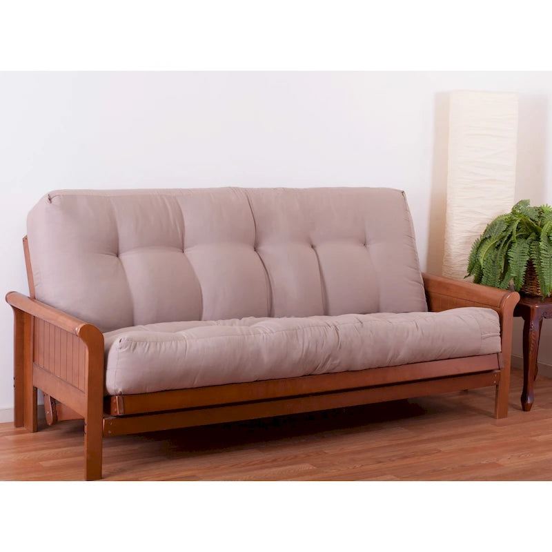 Tufted Twill Futon Mattress with Medium Firm Cotton Foam Support