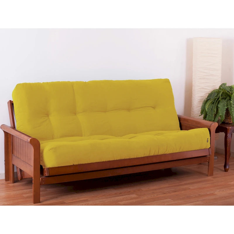 Tufted Twill Futon Mattress with Medium Firm Cotton Foam Support