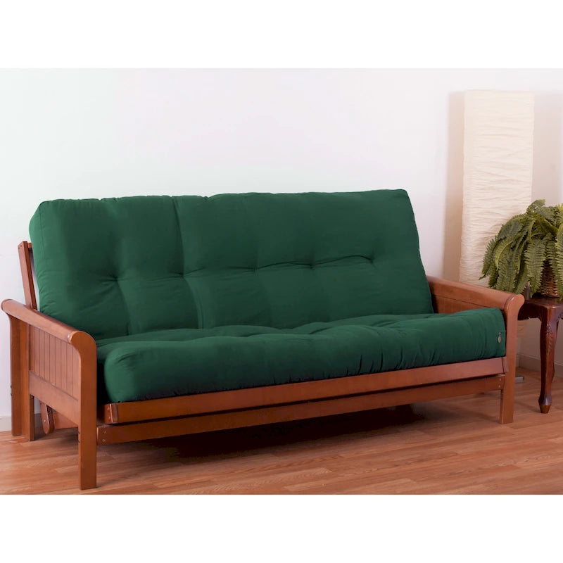 Tufted Twill Futon Mattress with Medium Firm Cotton Foam Support