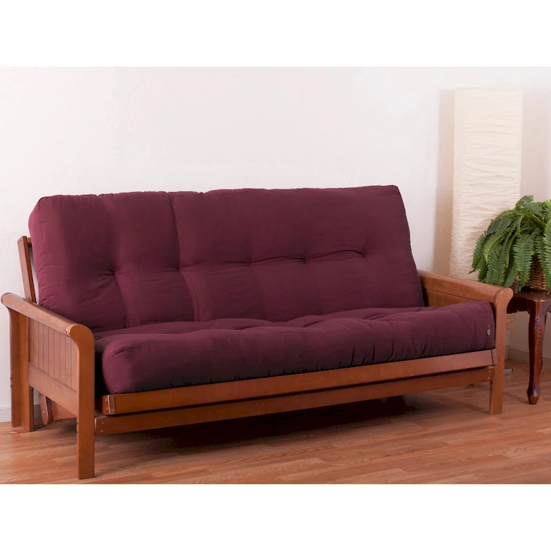 Tufted Twill Futon Mattress with Medium Firm Cotton Foam Support