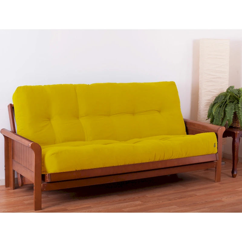 Tufted Twill Futon Mattress with Medium Firm Cotton Foam Support