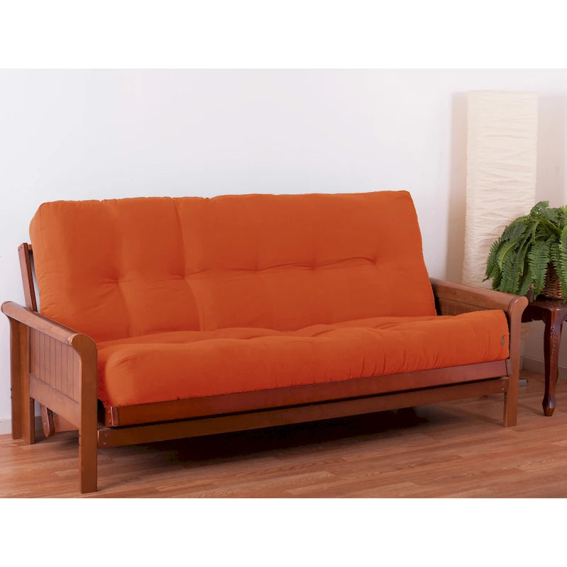 Tufted Twill Futon Mattress with Medium Firm Cotton Foam Support