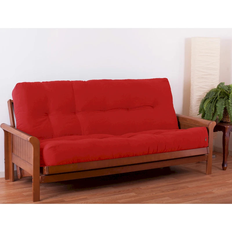 Tufted Twill Futon Mattress with Medium Firm Cotton Foam Support