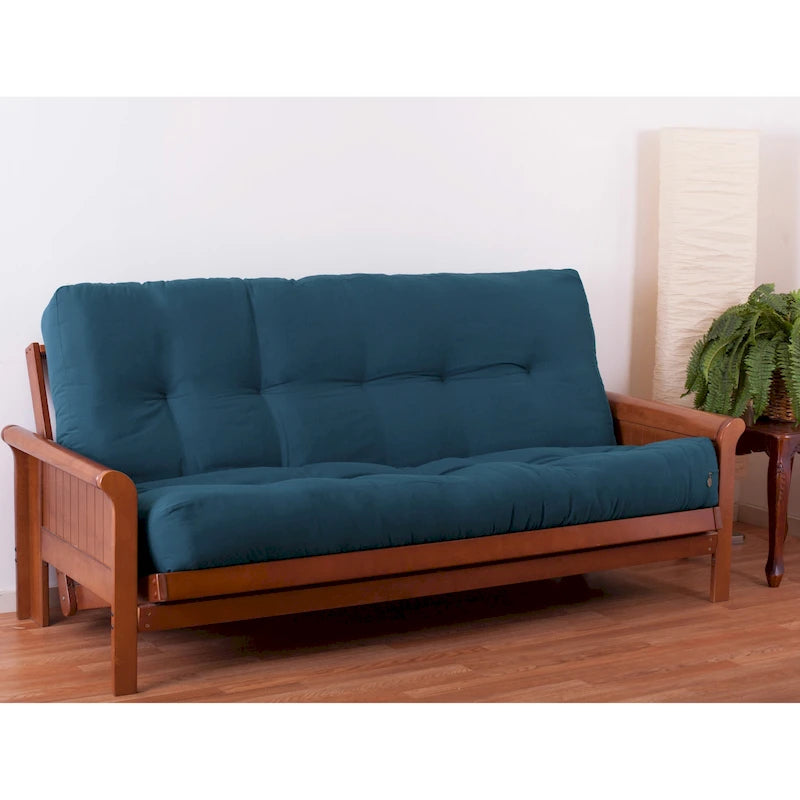 Tufted Twill Futon Mattress with Medium Firm Cotton Foam Support