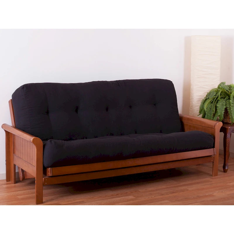 Tufted Twill Futon Mattress with Medium Firm Cotton Foam Support